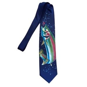 RALPH MARLIN Rainbow Trout Action 1998 Designer Collectible Necktie